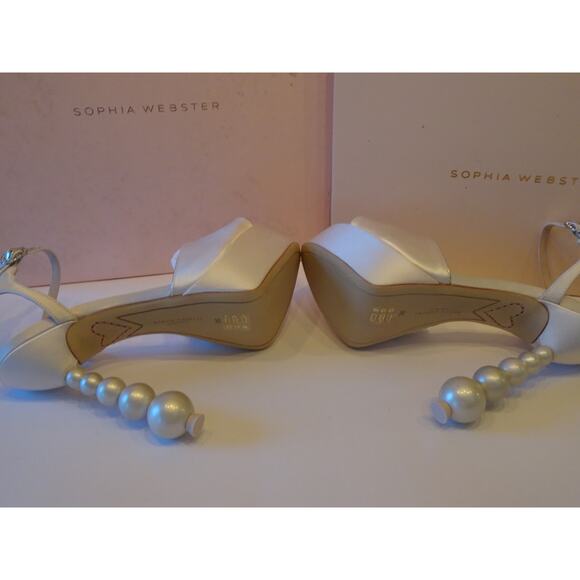 Sophia Webster Women's Cream Perla Pearl Crystal Platform Sandals 38 NIB 770 - Picture 10 of 11
